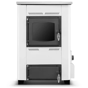 Piec kominek koza kuchenka kuchnia węglowa westfalka piecokuchnia kocioł CO z płaszczem wodnym 15-17kW (kolor: biały, średnica wylotu spalin: 130 mm) - spełnia anty-smogowy EkoProjekt 99682653 - Kuchnie węglowe - miniaturka - grafika 1