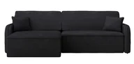 Narożniki - Narożnik z funkcją spania Fado czarny L-kształtny z pojemnikiem w tkaninie hydrofobowej welur, lewy Amon 13 - miniaturka - grafika 1