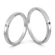 Obrączki ślubne - Obrączki srebrne grawerowane z  cyrkonią - wzór Ag-554 - miniaturka - grafika 1