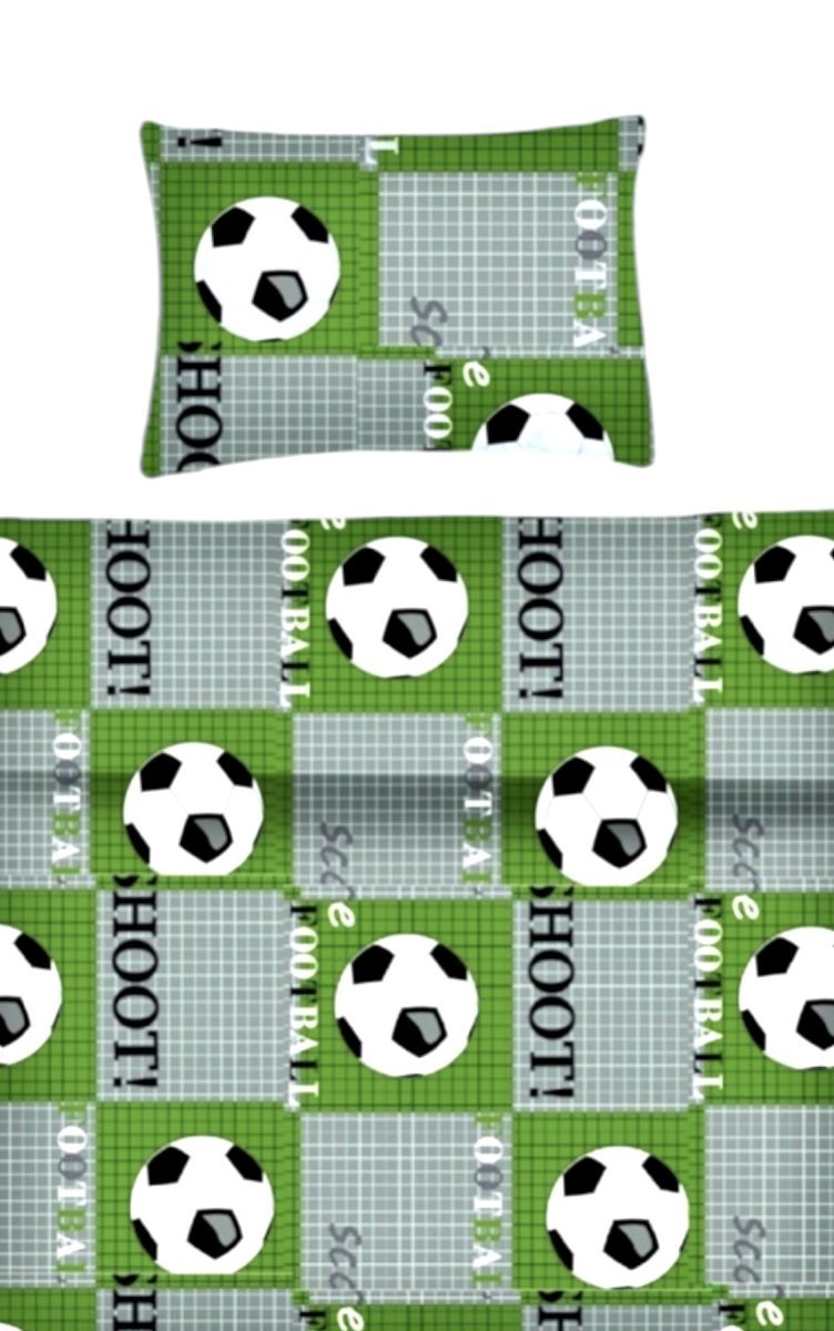 Pościel piłka nożna 160x200 Football Green bawełna 100% – Tarnowska Home Decor