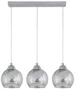 Lampy sufitowe - ELEM Lampa z trzema kloszami ze srebrnymi ozdobami 8185/3 8C z serii TORINO - miniaturka - grafika 1