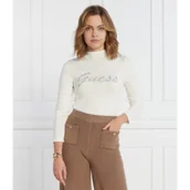 Bluzki damskie - GUESS Bluzka RHINESTONE LOGO | Regular Fit - miniaturka - grafika 1