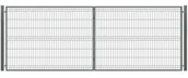 Bramy garażowe - Zestaw Brama ogrodzeniowa panelowa dwuskrzydłowa antracyt, 150x400 cm, kompletna - miniaturka - grafika 1