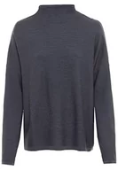 Swetry damskie - camel active Damski sweter z szerokim kołnierzem, ciemnoszary, XXL - miniaturka - grafika 1