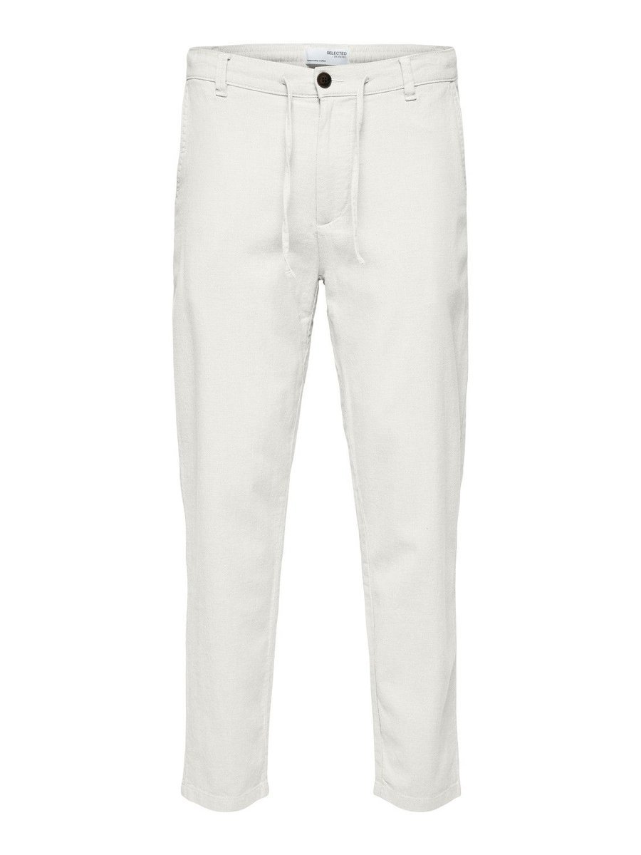 pantaloni uomo selected 16087636 slimtape brody cloud dancer