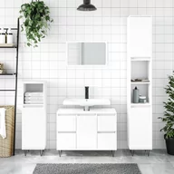 Toaletki - Szafka łazienkowa, biała 80x33x60 cm, materiał drewnopochodny Lumarko! - miniaturka - grafika 1