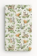 Prześcieradła dla dzieci - Prześcieradło bawełniane z gumką do łóżeczka 120x60 cm - woodland green - miniaturka - grafika 1