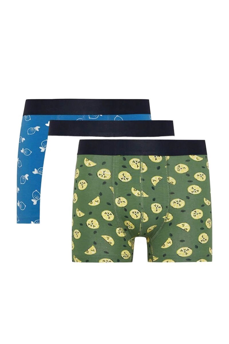 DEFACTO ZESTAW 3 SZTUK BAWEŁNIANYCH BOKSEREK MĘSKICH Z NADRUKIEM S 5DA