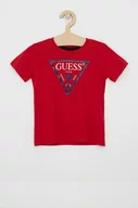 Koszulki dla chłopców - Guess T-shirt dziecięcy kolor czerwony melanżowy - miniaturka - grafika 1