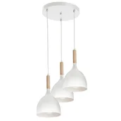 Lampy sufitowe - Luminex Noak wood 1195 lampa wisząca zwis 3x60W E27 biały / brązowy - miniaturka - grafika 1