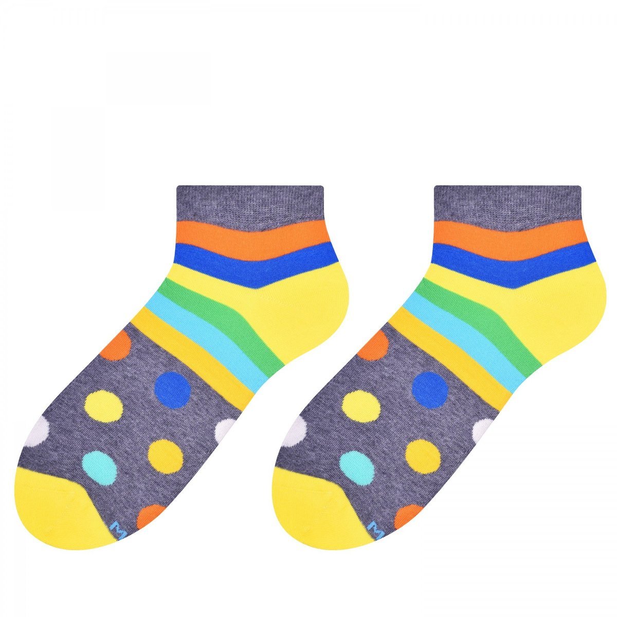 Szare skarpety w paski i kropki SK161 43-46