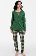 Piżamy damskie - Piżama damska zielona w kratę Asama, Kolor zielony-wzór, Rozmiar S, Italian Fashion - Intymna - miniaturka - grafika 1