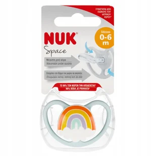 ND39_563065 NUK SMOCZEK USP 0-6M SIL SPACE RAINB1 - Smoczki uspokajające - miniaturka - grafika 1