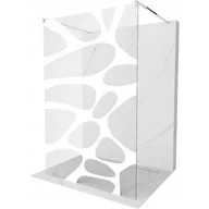 Ścianki i drzwi prysznicowe - Mexen Kioto ścianka prysznicowa wolnostojąca 100 x 200 cm, transparent/biały wzór 8 mm, chrom - miniaturka - grafika 1