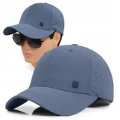 Czapki i chusty sportowe męskie - CZAPKA z Daszkiem Bejsbolówka Oddychająca Głęboka NIEBIESKA Pako Jeans - miniaturka - grafika 1