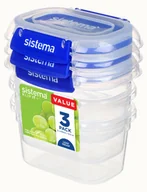 Pojemniki kuchenne - Sistema 881543 pojemnik do przechowywania żywności Owalny 0,4 l Niebieski, Przezroczysty 3 szt. - miniaturka - grafika 1