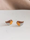 Kolczyki - Kolczyki ptaszki ptaki Rudzik Rudziki, prezent dla ukochanej dziewczyny boho - miniaturka - grafika 1