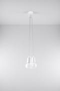 Lampy sufitowe - Sollux Lighting Lampa wisząca DIEGO 3 biała NICKEL - miniaturka - grafika 1