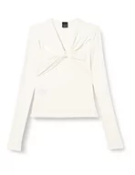 Koszule damskie - Pinko Damska koszula Henley z formalnym dżersejem, Z15_biały Nembo, S - miniaturka - grafika 1