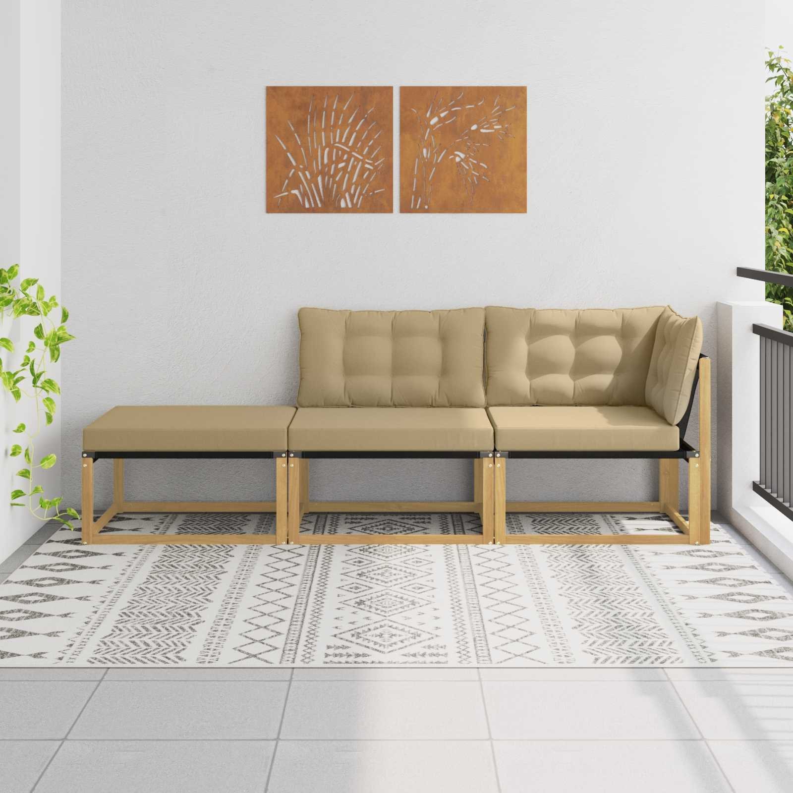 vidaXL Zestaw sof narożnych z poduszką Biały 241,5 x 83 x 73 cm