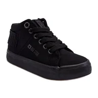 Buty dla dziewczynek - Dziecięce Klasyczne Wysokie Trampki Big Star LL374001 Czarne - miniaturka - grafika 1