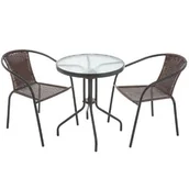 Meble ogrodowe - Zestaw mebli ogrodowych Bistro brązowy PATIO - miniaturka - grafika 1