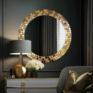 LUSTRO ŚCIENNE Aurea Gold Okrągłe Złote Eleganckie - Lustra - miniaturka - grafika 1