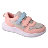 Buty dla dziewczynek - Befado obuwie dziecięce light pink/grey 452Y003 różowe - miniaturka - grafika 1