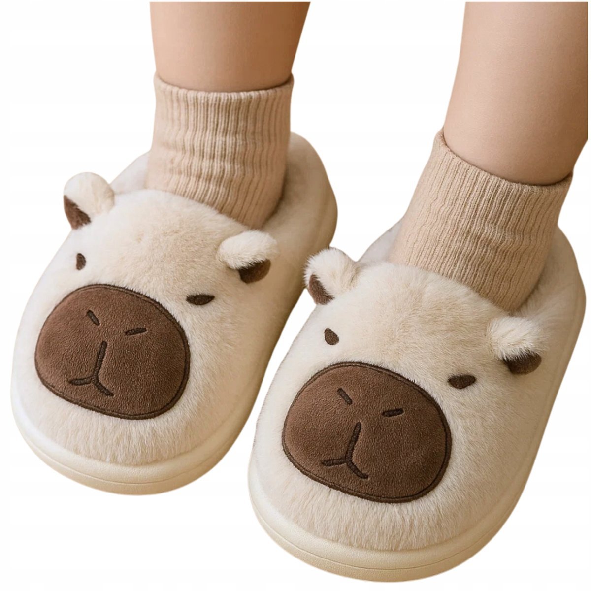 Kapcie dziecięce KAPIBARA miękkie wsuwane papcie pluszowe lekkie roz. 32/33