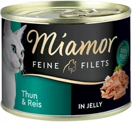 Mokra karma dla kotów - Miamor Feine Filets w galarecie, 6 x 185 g - Tuńczyk z ryżem - miniaturka - grafika 1