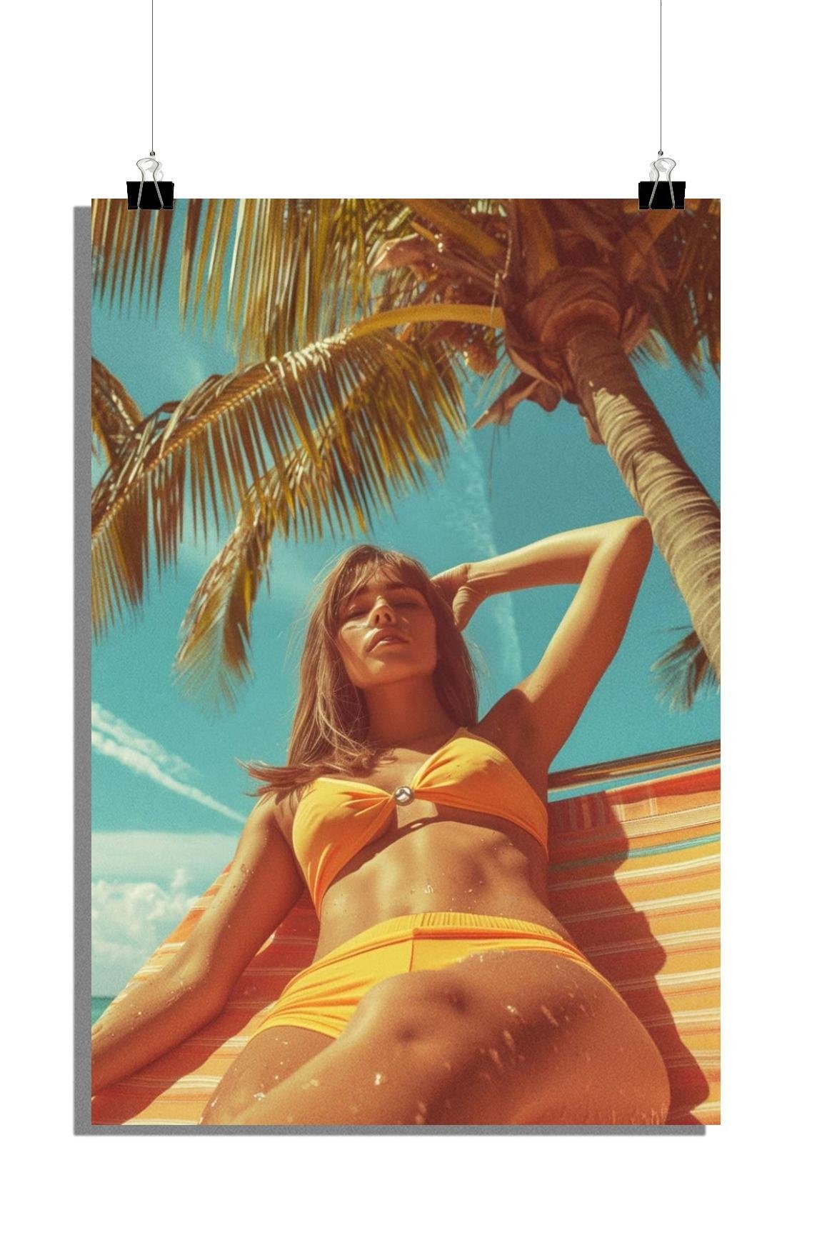 Plakat Beach Vibe - Plakat letni - Plakat przyrodniczy - Plakat podróżniczy - 61x91cm - Idealny do oprawienia w ramkę