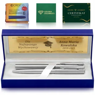 PIÓRO WIECZNE + DŁUGOPIS WATERMAN ORYGINALNY ZESTAW PREZENTOWY + GRAWER - Zestawy piśmiennicze - miniaturka - grafika 1