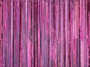 Kurtyna - zasłona na drzwi jasnoróżowa metaliczna - 100 x 200 cm - Dekoracje sali - miniaturka - grafika 1