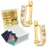 Biżuteria dla dzieci - ﻿Złote Kolczyki Dziecięce 333 Na Komunię Chrzest Grawer + PREZENT GRATIS - miniaturka - grafika 1