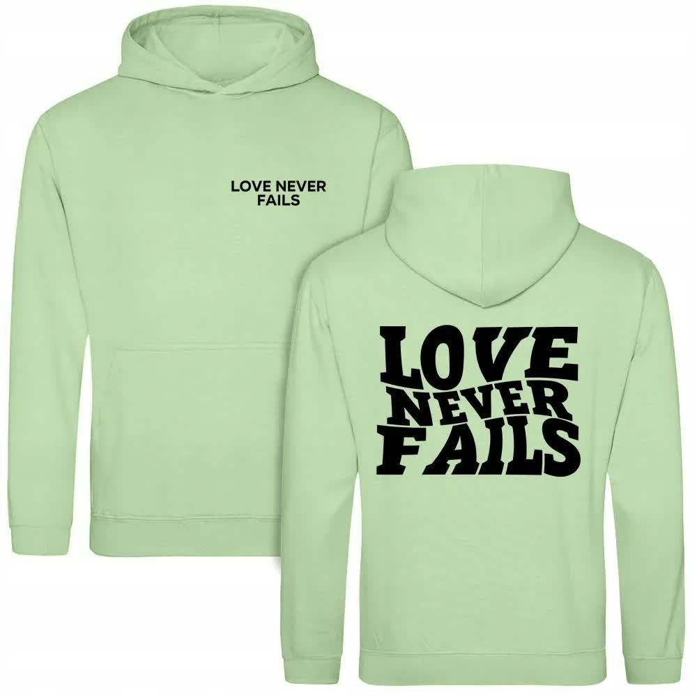 Bluza PISTACHIO GREEN Damska z Kapturem LOVE NEVER FAILS Młodzieżowe Wz - S