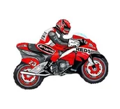 Balony i akcesoria - Balon Foliowy 24" Fx - "Motor" (Czerwony), Pakowany - miniaturka - grafika 1