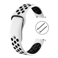 Akcesoria do smartwatchy - PASEK DO ZEGARKA 18MM – SILIKONOWY – BIAŁO-CZARNY - miniaturka - grafika 1