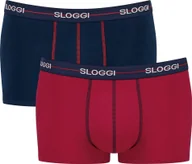 Majtki męskie - Sloggi męskie hipster 2-pack - Start Hipster C2P box, bokserki, bawełna czarny/czerwony M - miniaturka - grafika 1