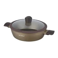 Patelnie - Patelnia głęboka aluminiowa Cava z pokrywką 24 cm 2,4 l złoty - miniaturka - grafika 1