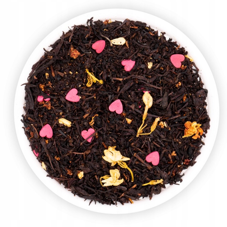 Herbata Czarna Liściasta Truskawka Jaśmin Serduszka Verona Teaverso 1000G