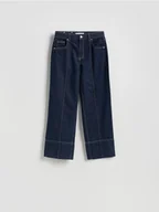 Spodnie damskie - Reserved - Jeansy straight z przeszyciami - granatowy - miniaturka - grafika 1