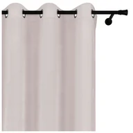 Zasłony - Voppi Zasłona welurowa z przelotkami 140 x 260 cm kremowy gruby welur 250 g/m2 - miniaturka - grafika 1