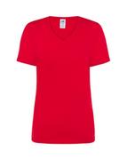 Odzież robocza - T-shirt Damski czerwony dekolt w serek roz. XL - miniaturka - grafika 1
