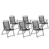 Fotele i krzesła ogrodowe - Beliani Zestaw 6 krzeseł ogrodowych czarny LIVO - miniaturka - grafika 1