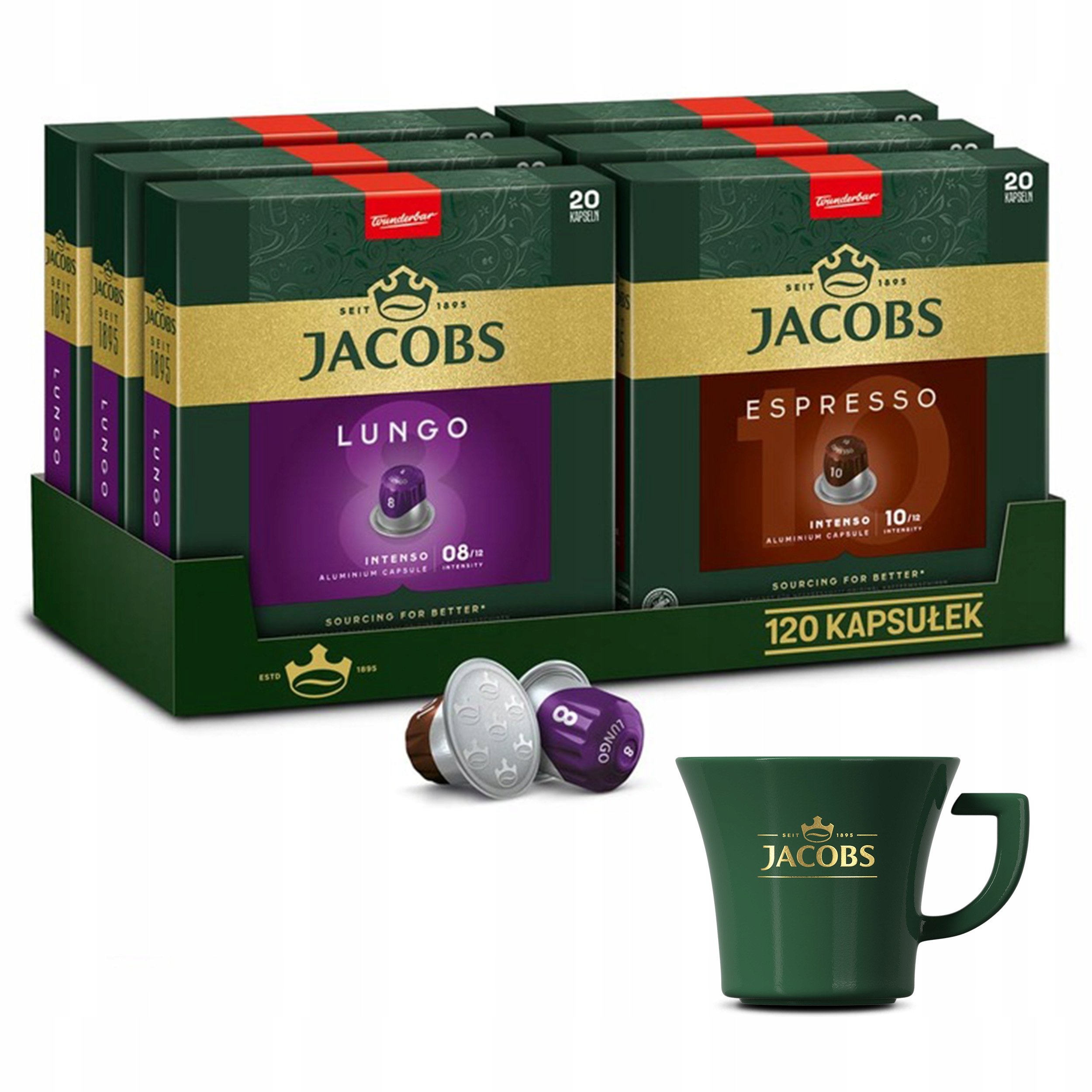 Kapsułki Jacobs Espresso, Lungo do Nespresso(r)* 6x 20 sztuk filiżanka