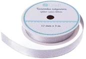 Scrapbooking - Tasiemka Satynowa Z Brokatem Srebrna 3 M, Dp Craft - miniaturka - grafika 1