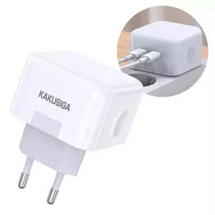 Ładowarka Sieciowa 20W 3A 2Xpd3.0 Usb-C Kakusiga Dual Port Smart Charger Ksc-816 Biała - Ładowarki do telefonów - miniaturka - grafika 1