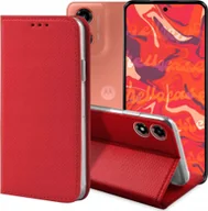 Etui i futerały do telefonów - Hello Case ETUI Z KLAPKĄ DO Motorola Moto G04 / G24 / E14 CZERWONE MAGNETYCZNE - miniaturka - grafika 1