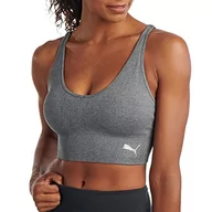 Biustonosze - PUMA Damski biustonosz bez szwów sportowych, bez szwów, bez szwów, Medium Heather Grey, L - miniaturka - grafika 1