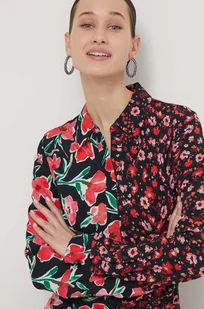Desigual koszula damska kolor czerwony regular z kołnierzykiem klasycznym - Koszule damskie - miniaturka - grafika 1